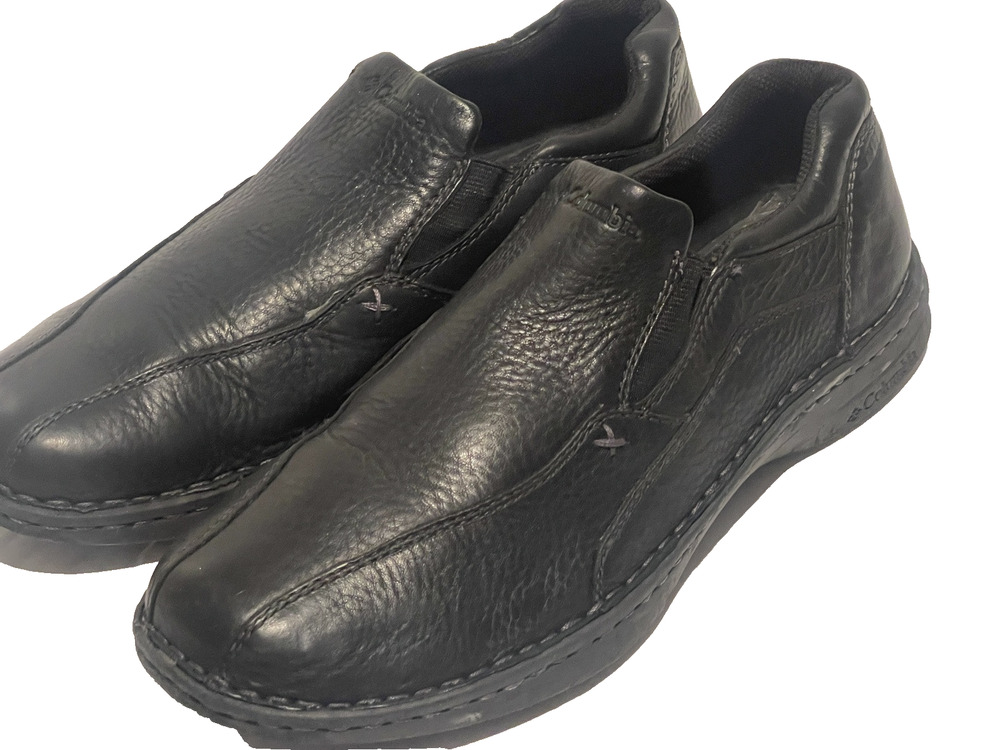COLUMBIA - Andrew Men's Slip on Comfort Shoes Black Genuine Leather Size US 9.5